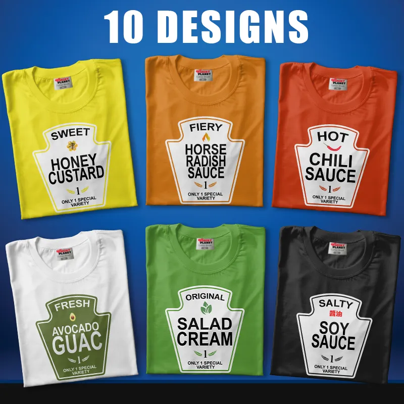 Condiment Costume Soft Unisex Tees Ketchup Mustard Mayo Hot 