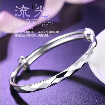 S999 sterling silver bracelet female time diamond contracted girlfriend valentines day for her birthday