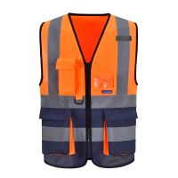 AYKRM 21 Colour （XS-8XL) Hi Vis Viz High Visibility Reflective Zip Pocket Security Waistcoats Jacket Workwear Vests