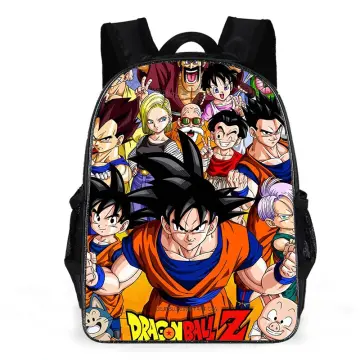 Dragon Ball Z Backpack Set Kids Teens 4 Piece Goku Lunch Box Water Bottle