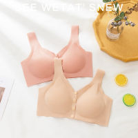 Nursing Clothes For Pregnant Women Wire Free Front Open Button Solid Ice Silk Maternity Underwear Breast-feeding