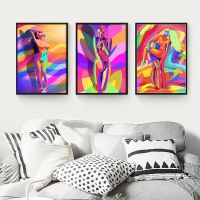 Abstract Beautiful Woman Oil Color Canvas Painting Poster Living Room Decor Picture Print Wall Art Modern Mural Frameless