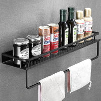 Bathroom Shelf Black Aluminum Wall-Mounted Square Shampoo Shelf Cosmetic Shelves Kitchen Nets Shelf Storage Rack Organizer Rack