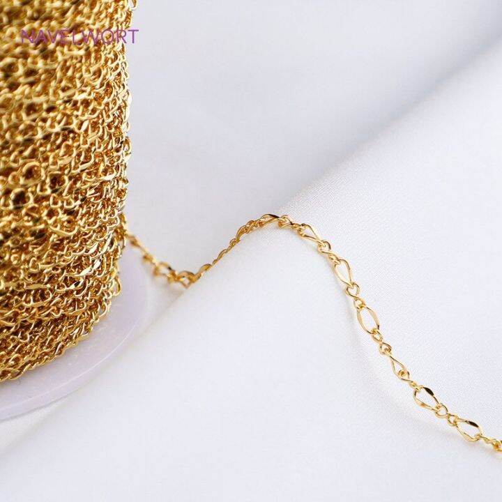 2022-latest-design-14k-gold-plated-oval-thin-chains-for-necklace-bracelet-making-accessories-diy-jewelry-handmade-materials-diy-accessories-and-others