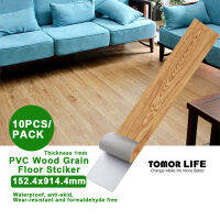 Tomor Life 10ชิ้น/แพ็คพีวีซีลายไม้ชั้น Stciker กาวตนเองกันน้ำไวนิลสติ๊กเกอร์