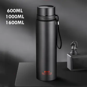 750ml Water Bottle Outdoor Portable Portable Sports Bottle Large-capacity  Stainless Steel 304 Space Bottle Straw Thermos Cup (white
