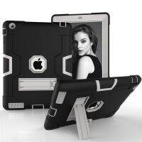 {RUBBIE Shell}กันกระแทกสำหรับ iPad 4 A1459 A1460 Release Kickstand เด็กซิลิโคนป้องกันร่างกายเต็มรูปแบบสำหรับ iPad 2 3 A1416 A1430