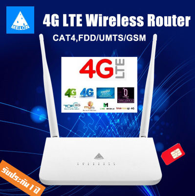 4G LTE Wireless Router 2 Antenna High Gain Signal เราเตอร์ใส่ซิม Ultra fast 4G Speed supported 32 users sharing+-