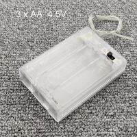 3 AA 4.5V Battery Holder Box Case With Switch New AA Battery Holder Box Case With Switch Transparent