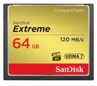 CF Card Sandisk Extreme 64GB 120MB/s* 800x (SDCFXSB_064G_G46) - รับประกันตลอดอายุการใช้งาน