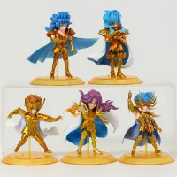 Hi Toy 5ชิ้น/เซ็ต Saint Seiya Gold Saint Mu Kanon Death Dohko Aphrodite ตัวเลขเดสก์ท็อปตกแต่งตุ๊กตาTH