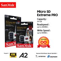 การ์ดหน่วยความจํา | ไมโคร SD 64GB SanDisk Extreme Pro สูงสุด 200Mbps U3 A2 V30 - รับประกันตลอดอายุการใช้งาน