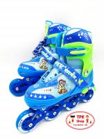 รองเท้าสเก็ต โรลเลอร์สเกต Rollerskate สำหรับเด็กหญิงและชาย รุ่น 4ล้อ ปรับขนาดไซส์ได้4ระดับ  2สี 3ไซส์ (Size S M L)(ล้อ PU อย่างดี มีไฟ)