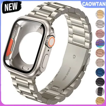 Stainless Steel Strap+case for Apple Watch Band 44mm 45mm Upgrade