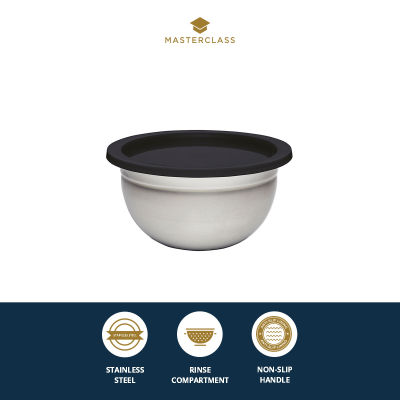MasterClass Smart Space Stainless Steel Three Piece Kitchen/Baking Bowl Set with Colander - Silver ชุดถ้วยสแตนเลส 3 ใบ
