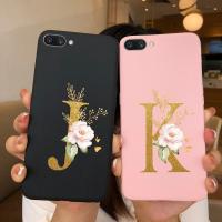 สำหรับ Oppo A3S กรณีตัวอักษร Monogram ดอกไม้ปกหลังกรณีซิลิโคนโทรศัพท์นุ่มสำหรับ OPPO A3S 3S A12E A5 OPPOA5 5 CPH1809กรณี