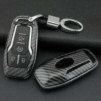 brand new Carbon Fiber Hard Smart Key Fob Chain Shell Cover for Ford Lincoln Accessories Case Ring Holder