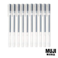 มูจิ ปากกาลูกลื่นหมึกเจลเซ็ต 10 ด้าม หัว 0.5 สีน้ำเงินเข้ม - MUJI Gel Ink Ballpoint Pen Cap Type Set 10 / 0.5 BlueBlack