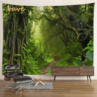 Mysterious Fantasy Forest Tapestry Tree Jungle Wall Hanging Boho Cloth Fabric Large Tapestry Aesthetic Dorm Bedroom Home Decor