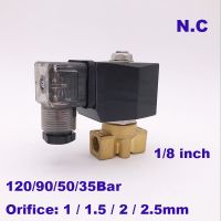 GOGO 0 120bar/90bar/50bar/35bar 2 way water high pressure solenoid valve 1/8 quot; BSP Orifice 1/1.5/2/2.5mm normal close brass valve