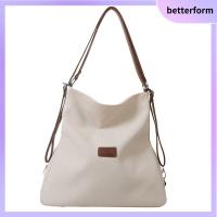 BETTERFORM ผ้าใบแคนวาส กระเป๋าโท้ทสตรี จุได้มาก เยาวชนหญิง กระเป๋าสะพายไหล่แบบสั้น การเดินทางการเดินทาง แฟชั่นที่ทันสมัย กระเป๋าเป้สะพายหลัง