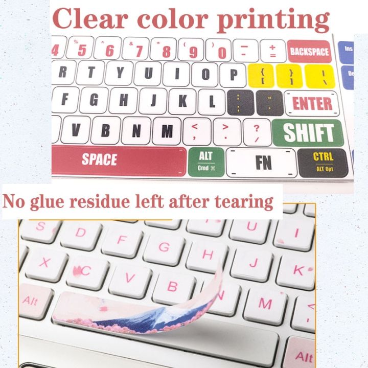 cute-universal-personality-cartoon-anime-keyboard-stickers-for-laptop-letters-keyboard-cover-for-computer-pc-dust-protection-keyboard-accessories