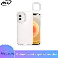 แหวนแฟลชเติมแสงเคสโทรศัพท์ถ่ายทอดสดไฟฉายเซลฟี่โทรศัพท์กันกระแทกฝาหลังใช้งานร่วมกับ Iphone12ซีรีส์