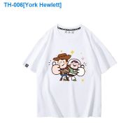 ۩ York Hewlett Toy story buzz lightyear cartoon T-shirt personality interest graffiti popular logo trend joker clothes with short sleeves