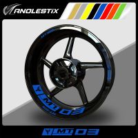 AnoleStix Reflective Motorcycle Wheel Sticker Hub Decal Rim Stripe Tape For YAMAHA MT03 MT-03 2019 2020 2021 2022 2023