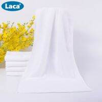 LACA  1ชิ้นสีขาวนุ่ม Home Hotel ผ้าขนหนูอาบน้ำ Washcloth เดินทางผ้าเช็ดมือ30x70cm