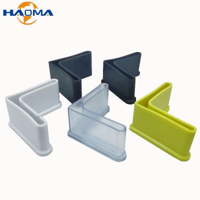PVC Triangle Iron Foot Cover Anti Scratch L-shaped Tip Cap Socks Table Chair Feet Leg Pad Floor Protector Black White Yellow