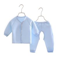 Boys Girls Pajamas Baby Sets Thermal Underwear For Winter Kids Solid Cotton Childrens Warm Clothes  by Hs2023