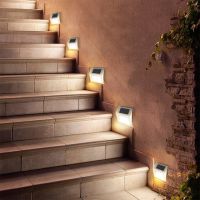 Solar Power LED Outdoor Waterproof Garden Pathway Yard Stairs Lamp Light Motion Sensor Energy Saving LED Solar Light Wall Lamp