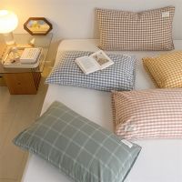 NEW 1PC 100 Cotton Lattice Soft Pillow Case Cover 48cmx74cm Pillowcase Decorative Bedding Bedroom Home Use