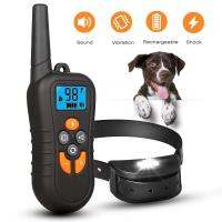 ZZOOI Pet Dog Training Collar Rechargeable Shock vibrating Sound Pet Remote Control Training Waterproof Dog Collar with LCD Display