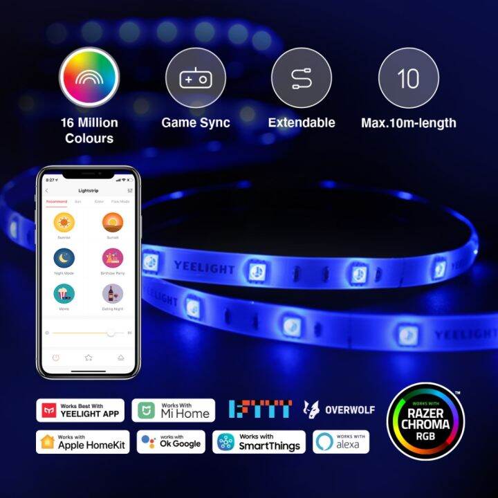 new Yeelight Smart LED Lightstrip 1S/Plus 1S RGB Colour LED Strip WiFi ...