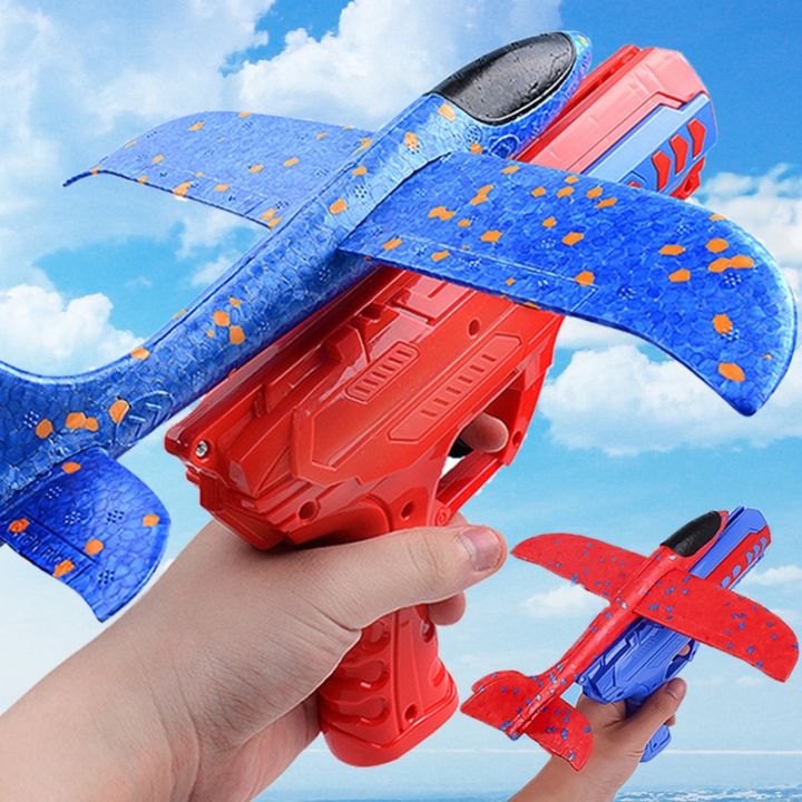 children-foam-plane-launcher-8-12m-range-airplane-gun-catapult-shooting-roundabout-kids-boys-outdoor-game