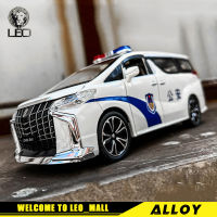 รถบรรทุกโมเดลรถยนต์หล่อเหล็กรถตำรวจรถเลโอ1:24โตโยต้า Alphard ของเล่นอัลลอยรถยนต์ Kids Toys งานอดิเรก