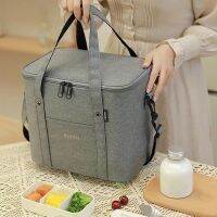 Waterproof Lunch Tote Bag with Insulated Liner, Shoulder Strap and Front Pocket, Great for Picnic and Outdoor Activities