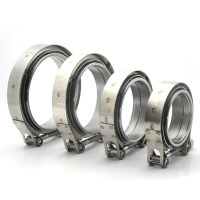 Exhaust Clamp 304 Stainless Steel with Iron Flange 2.5 3 3.5 4 Inch Downpipes Pipe Turbo Exhaust V-Band V Clamps Kits