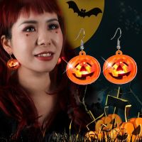 LED Bright Light Up Halloween Earrings For Women Dangling Spooky Earring for Party Rave Fun Scary Jewelry Gifts for Girls