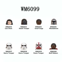 หุ่นอิฐร่างบล็อกตัวต่อ8ชิ้น/เซ็ต WM6099คาร่าดูนตายร่างอิฐ Greef Carga Storm Trooper Moff Gideon Toysdasg1364ประกอบขนาดเล็ก