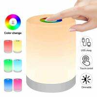 Dimmable LED Touch Night Light Rechargeable Smart Dimmer Bedside Table Light USB Rechargeable RGB Lamp for Kids Baby Bedroom