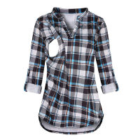 New European and American maternity wear,  shirt, striped breastfeeding 74 sleeve top, breastfeeding suit, womens mat