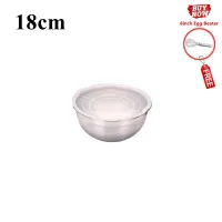 18-30CM Stainless Steel Salad Bowls With Lid Anti-scald Food Egg Mixer Mixing Bowl Lunch Boxes Kitchen Accessories Cooking Bowl