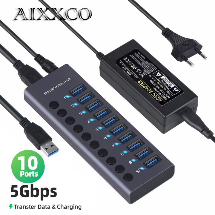 โลหะ-usb-3-0-hub-usb-splitter-4-7-10-พอร์ตใช้อะแดปเตอร์หลาย-expander-2-0-hub-พร้อมสวิทช์สำหรับแล็ปท็อป-accessoriess-kdddd