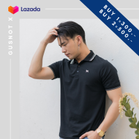 Gusnot Be More Less Polo Shirt (Black) เสื้อโปโล Minimal สีดำ