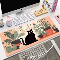 Pink Mousepads Cute Plant Mousepad Kawaii Cat Large Mouse Mat Gamer 900x400 Big Desk Pads XXL Mouse Pad Keyboard Mats For Laptop