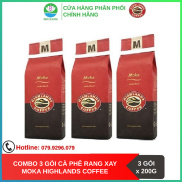 SenXanh CAFE Combo 3 gói Cà phê Rang xay Moka Highlands Coffee 200g