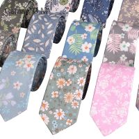 New Cotton Ties For Men Fashion Causal Floral Print Neckties Corbatas Skinny Mens Tie Suits Neck Tie For Wedding Party Gravata